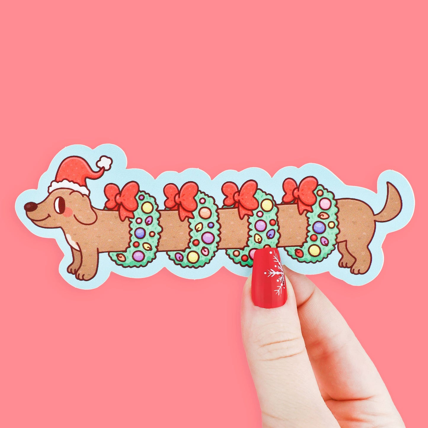 Holiday Weenie Dog Reader Gift Bookmark