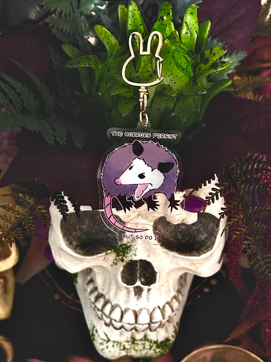 Opossum keychain