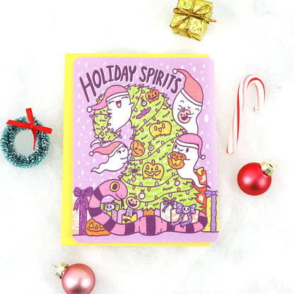 Holiday Spirits Halloween Winter Christmas Card